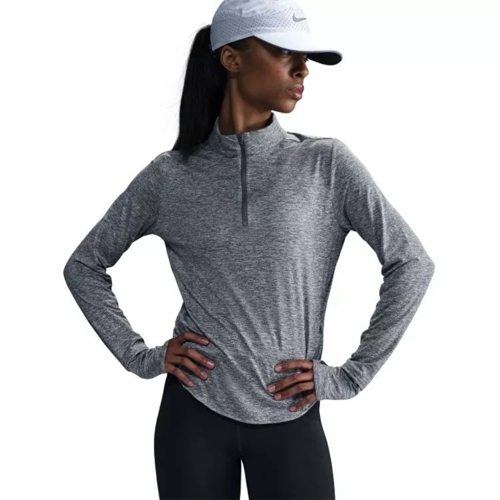 Nike‎ Swift Dri-FIT UV 1/4-Zip Running Pullover Womens Large Gray HQ0499 084